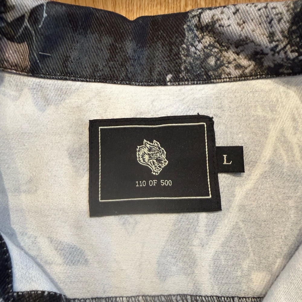 Darc Sport Starry Blossom Woodland Camo Denim Jacket — Size L (Oversized) Sample - Picture 3 of 9